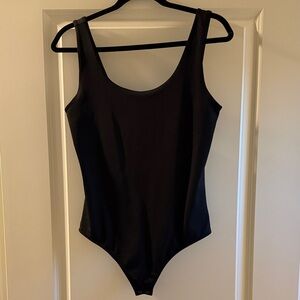 Express scoop neck black bodysuit